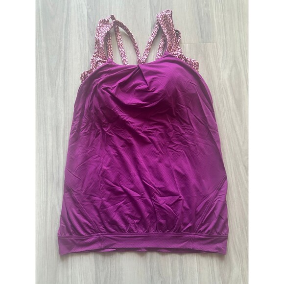 Lululemon Nouveau Limits / No Limits / Practice freely Tank Sz.6 Regal Plum‎ - Picture 1 of 3